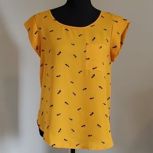 SR by Sweet Rain Gold Dragonfly Blouse
